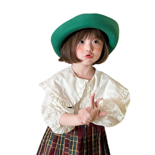 【メール便OK】大きな襟付きふんわりブラウス 　wrw25sp098