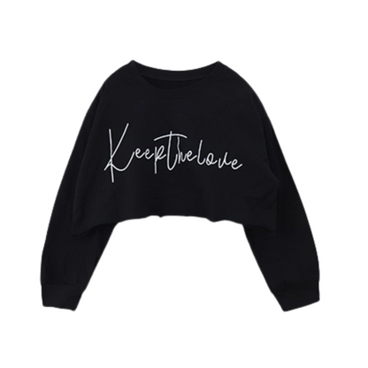 【メール便OK】ロゴプリントクロップド長袖ロンT  wrw24aw325