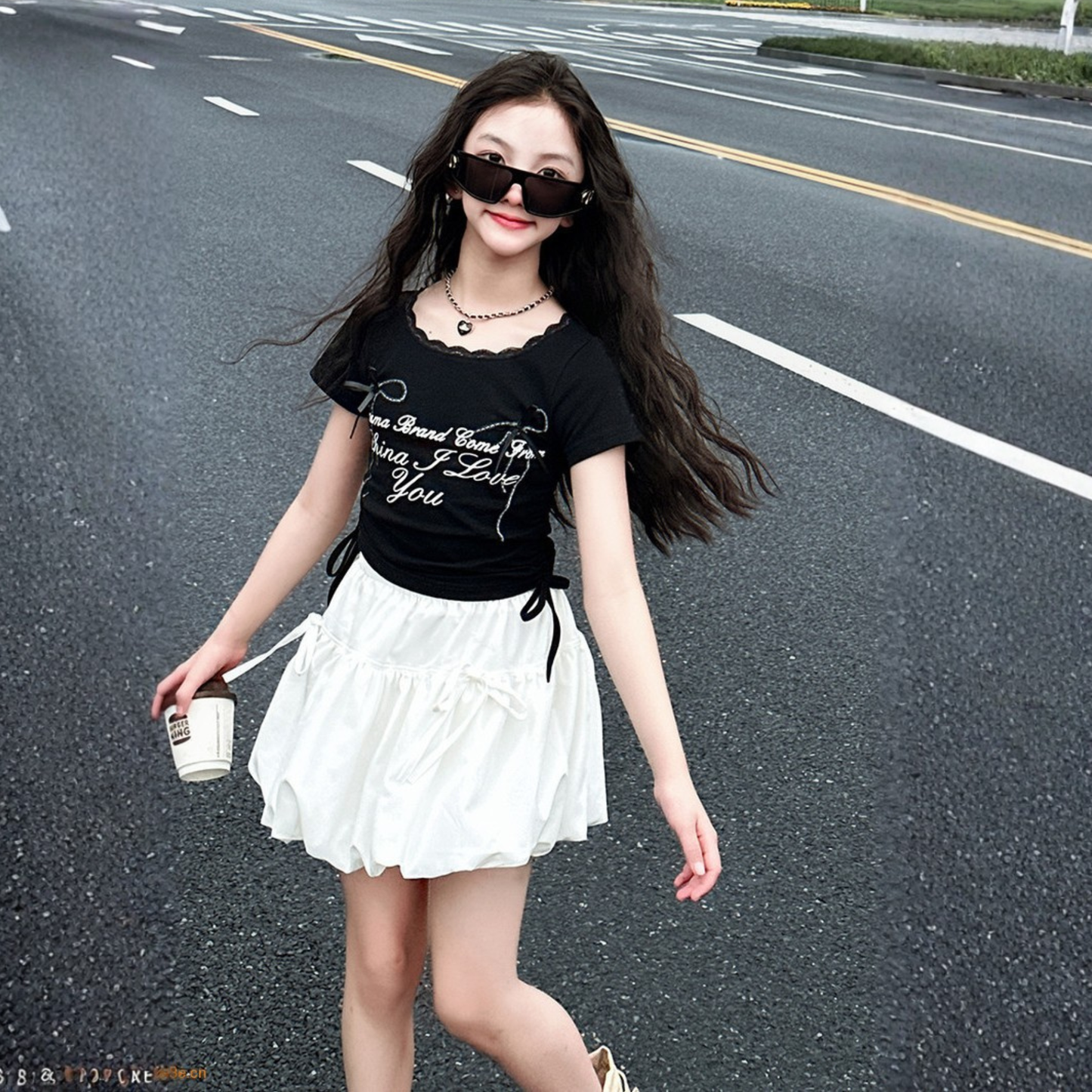 レーストリム リボン シャーリングTシャツ	wrw1062446