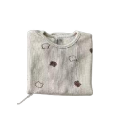 【メール便OK】ワッフルクマ柄ロンパース　wrw24ss407