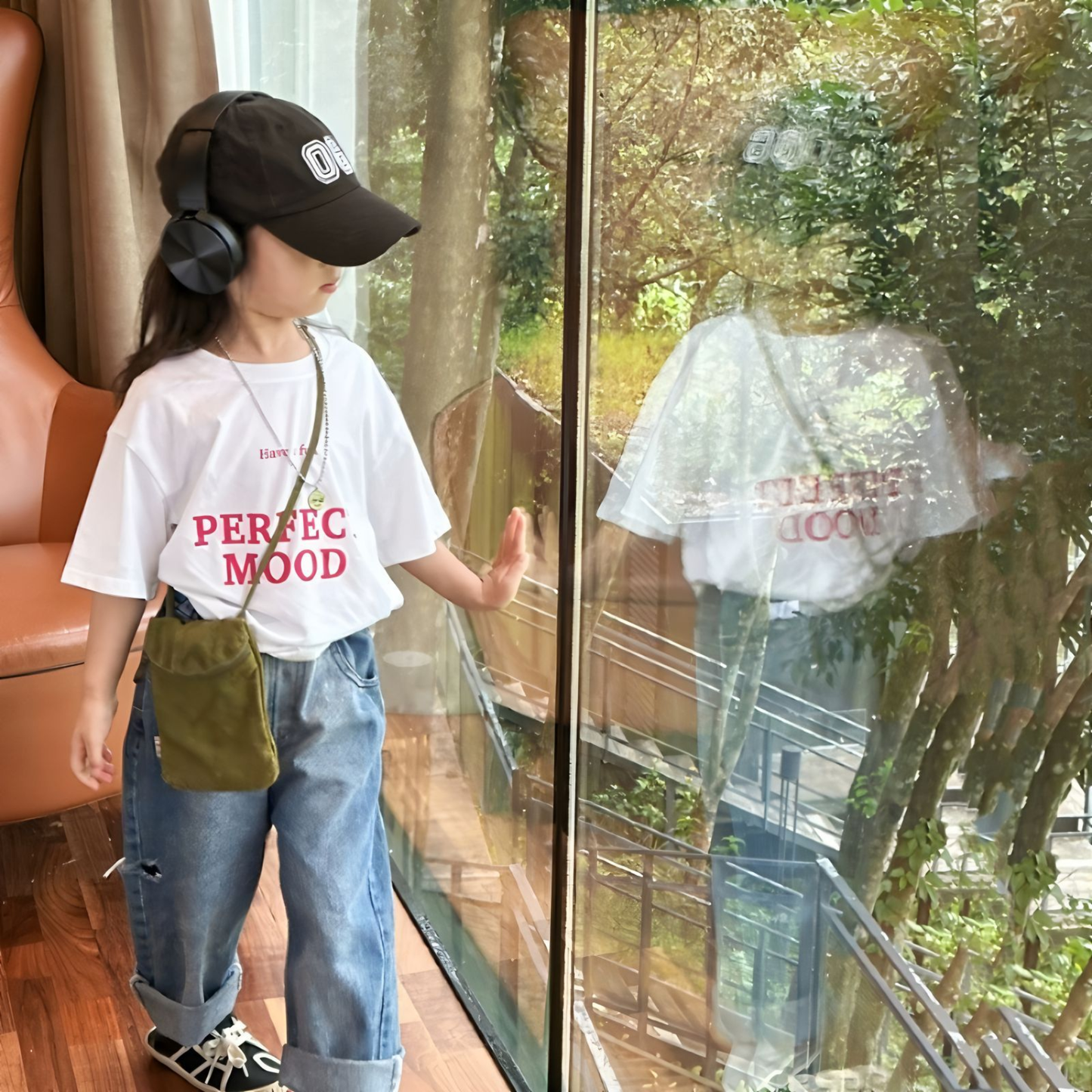 【PERFECT MOOD】英字プリント半袖Tシャツ	wrw2062016
