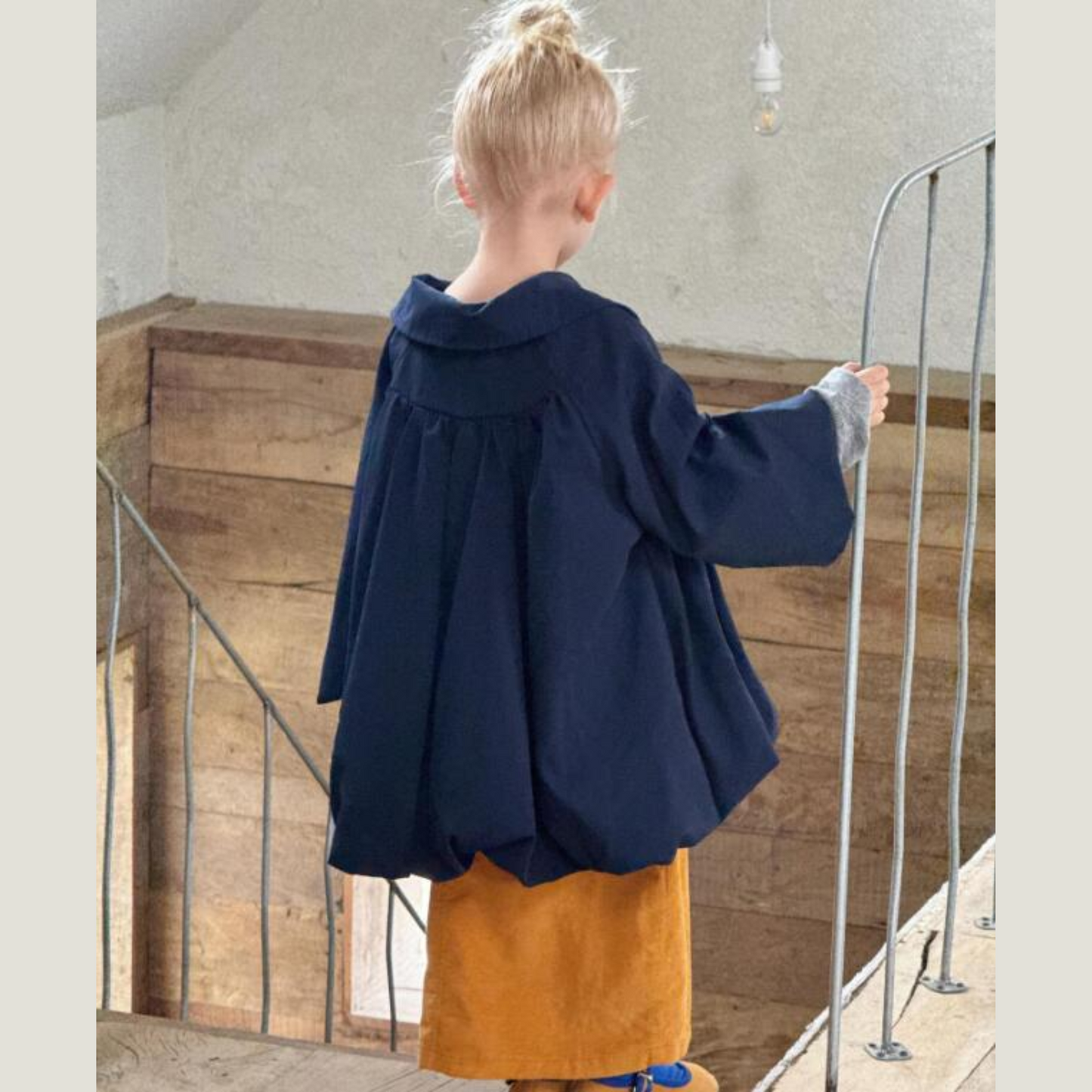 ラウンドカラーバルーンロングコートジャケット wrw25aw109