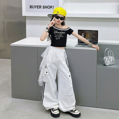 アシメネック ワンショルダー ライン入り Tシャツ  　wrw1062666