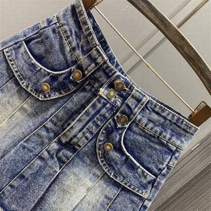 【メール便OK】プリーツデニムスカート wrw25ss455