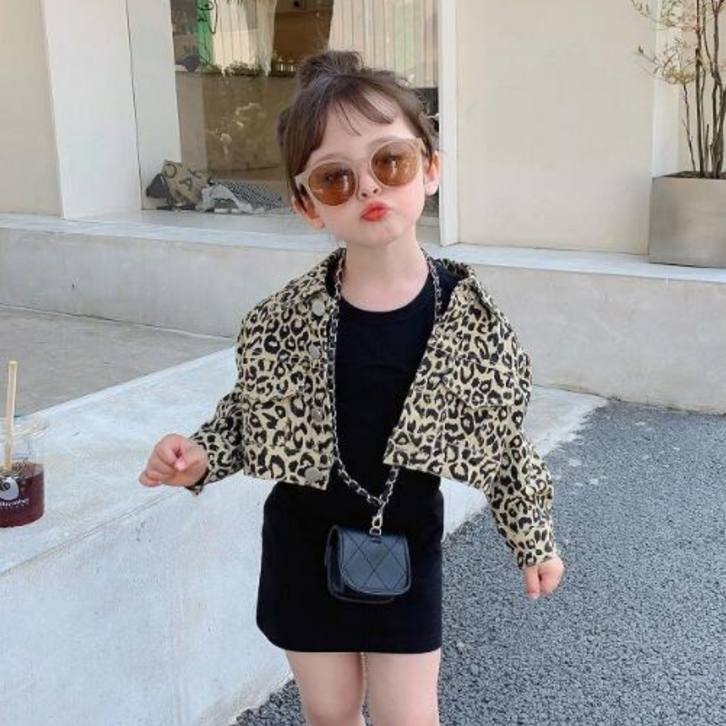 レオパード柄ジャケットxワンピースセットアップ　wrw24aw112