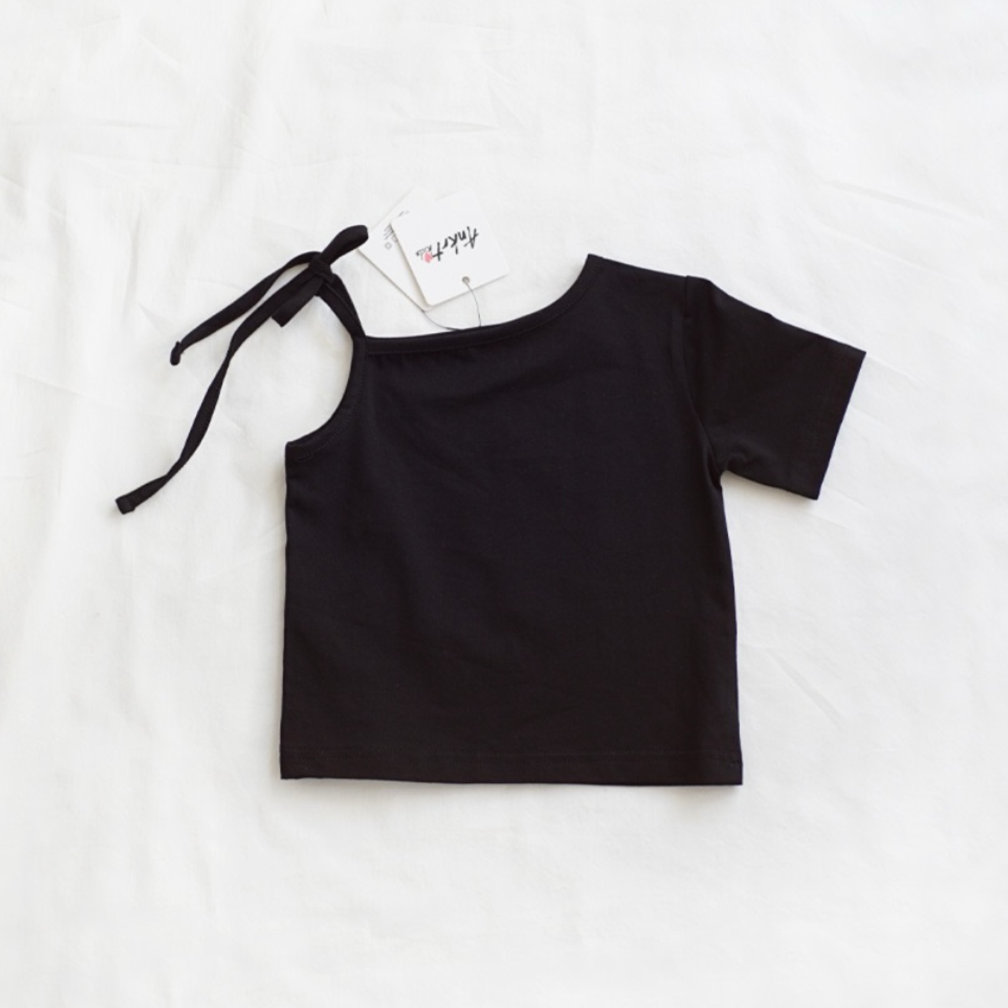 ワンショルダー ストラップ クロップドTシャツ 　wrw1062716