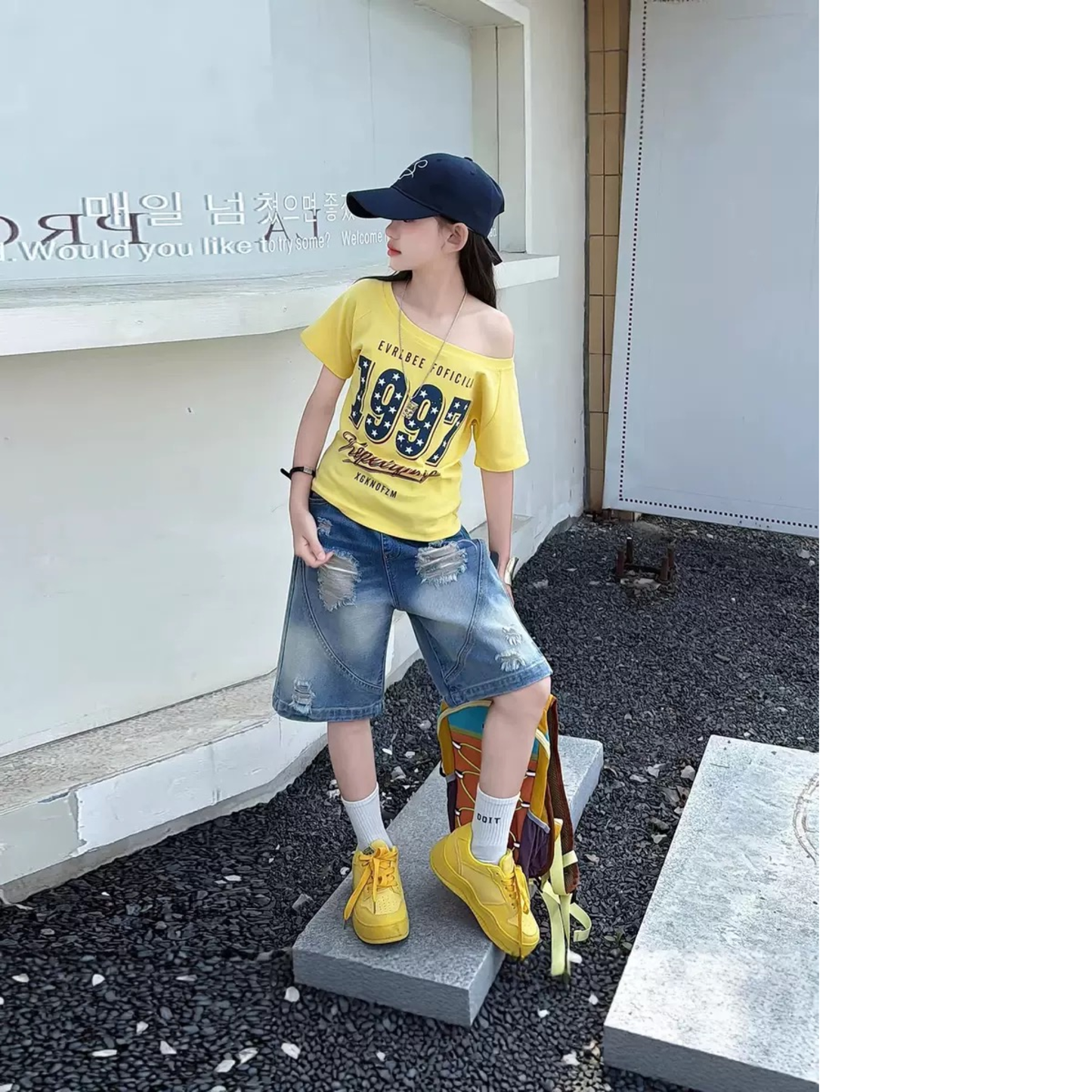 ナンバリング 星柄 オフショルTシャツ   wrw1062586