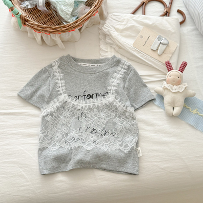 【メール便OK】2レイヤースタイルレースビスチェTシャツ  wrw25ss358