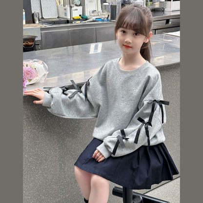 リボン付いた袖のロンT   wrw25aw116