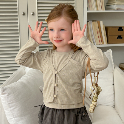 【メール便OK】ベスト風2レイヤーデザインロンT  wrw25aw079