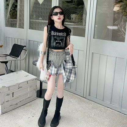 ゴシックバタフライ・チビ丈タンクTシャツ     wrw1062406