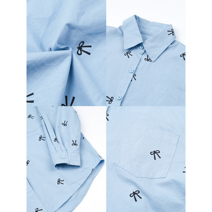 【メール便OK】リボンプリント長袖シャツ wrw25aw093