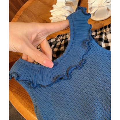 【メール便OK】ノンスリーブフリルホルタートップスTシャツ  wrw25ss355
