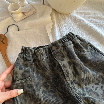 ゴムウエストレオパード柄パンツ  wrw25sp185