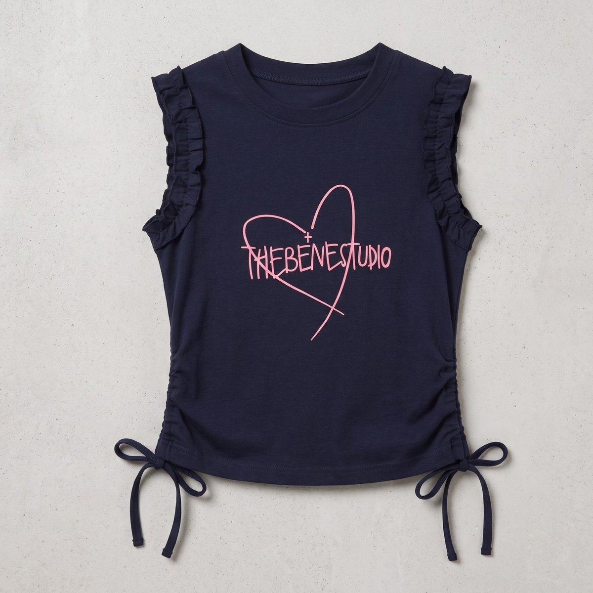 サイドリボンハートロゴ ノースリーブ Tシャツ  　wrw1062846