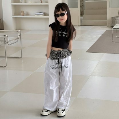 ダブルリボン フレンチスリーブクロップドTシャツ  　wrw1062676