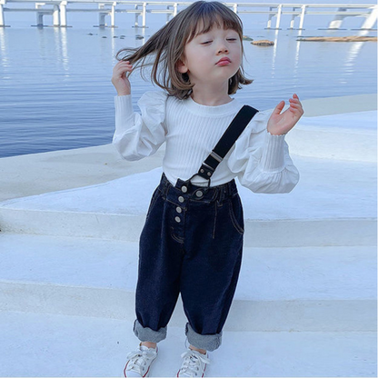 【メール便OK】パフスリーブリブロンT   wrw24aw004