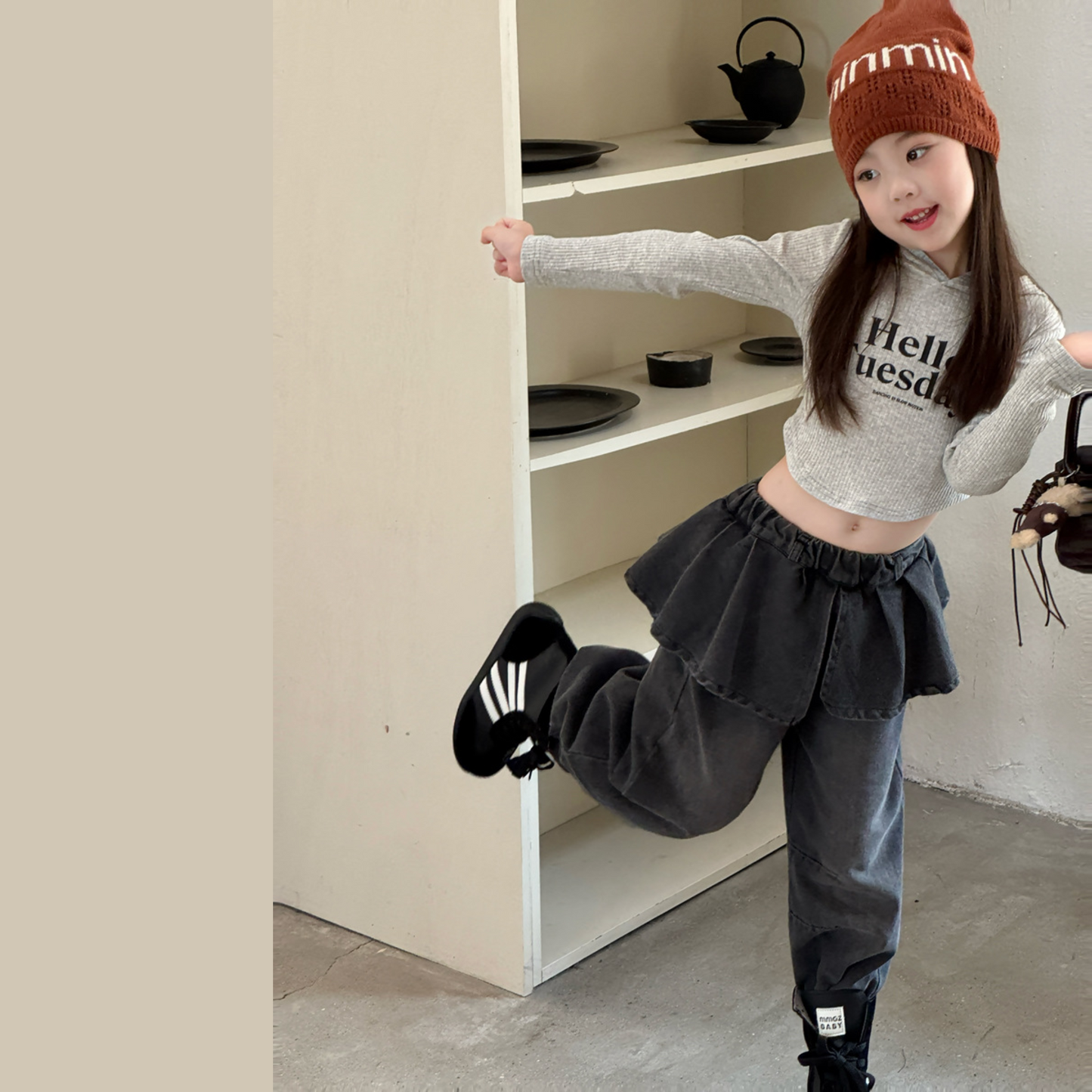 ペプラムフリルデニムパンツ   wrw25aw136