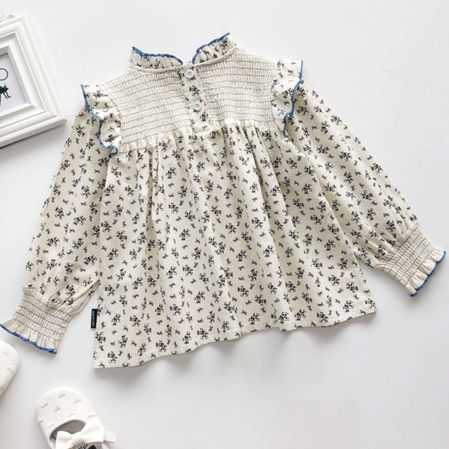 【メール便OK】スモッキング花柄ブラウス  wrw25sp080