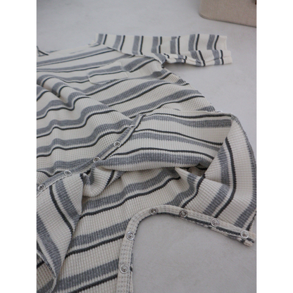 ボーダーワッフルロンパース   wrw25sp061