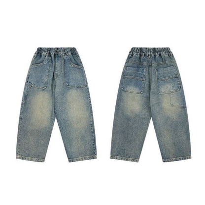 【メール便OK】ポケット付きワイドデニムパンツ　wrw24aw875