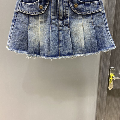 【メール便OK】プリーツデニムスカート wrw25ss455