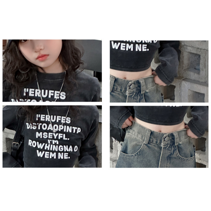 【メール便OK】ストリート感満点クロップドロンT  wrw25aw071