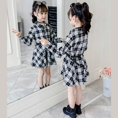 ベルト付きチェックシャツワンピース　wrw25aw086