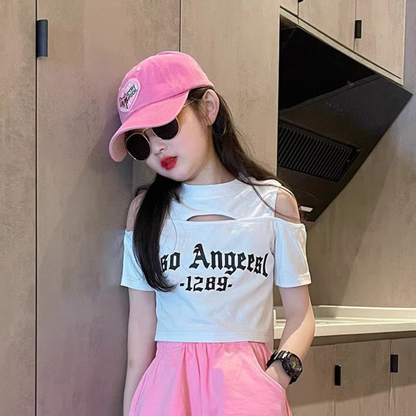 【メール便OK】Y2K肩あきロゴTシャツ  wrw25ss385