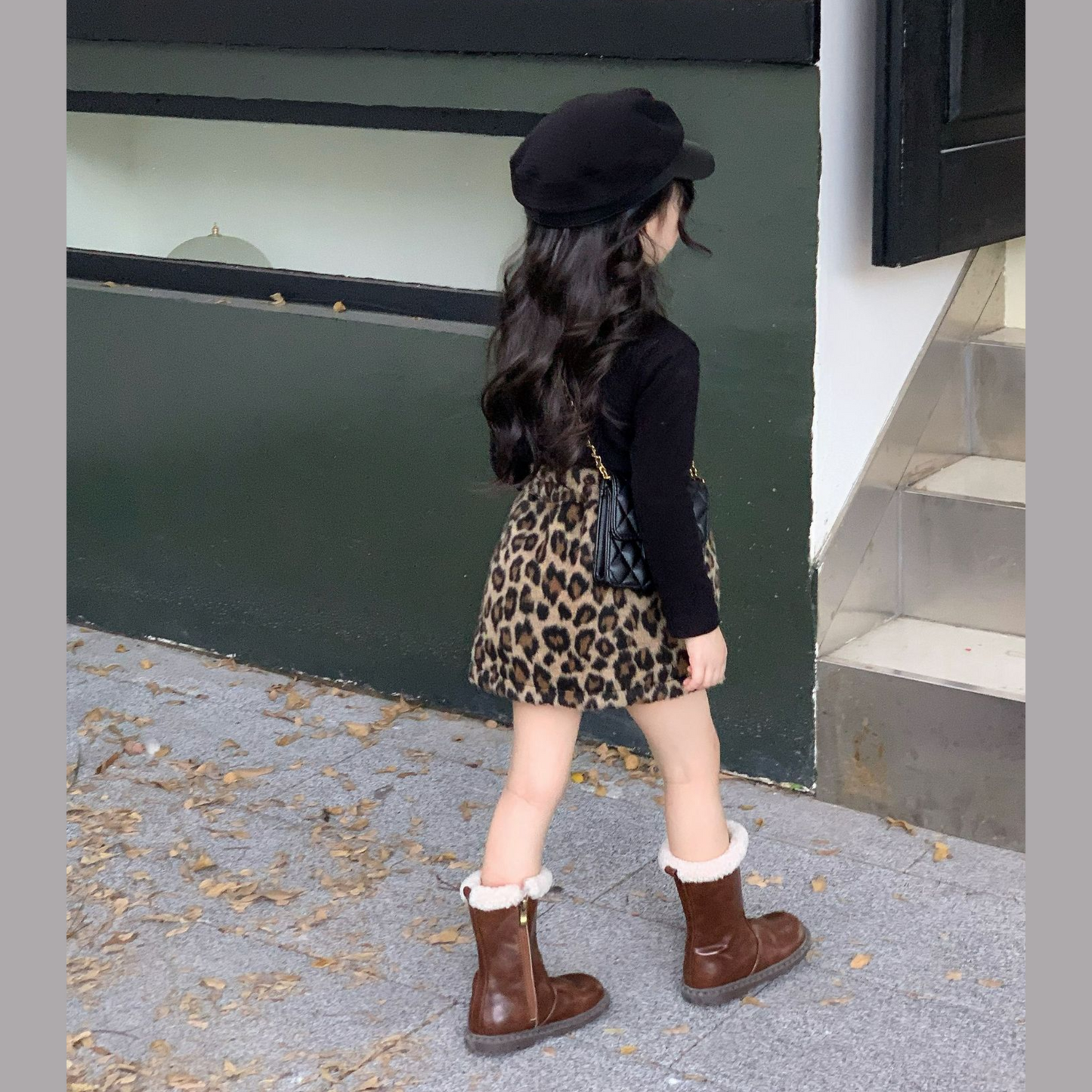 レオパード柄ボアミニスカート　wrw24aw910