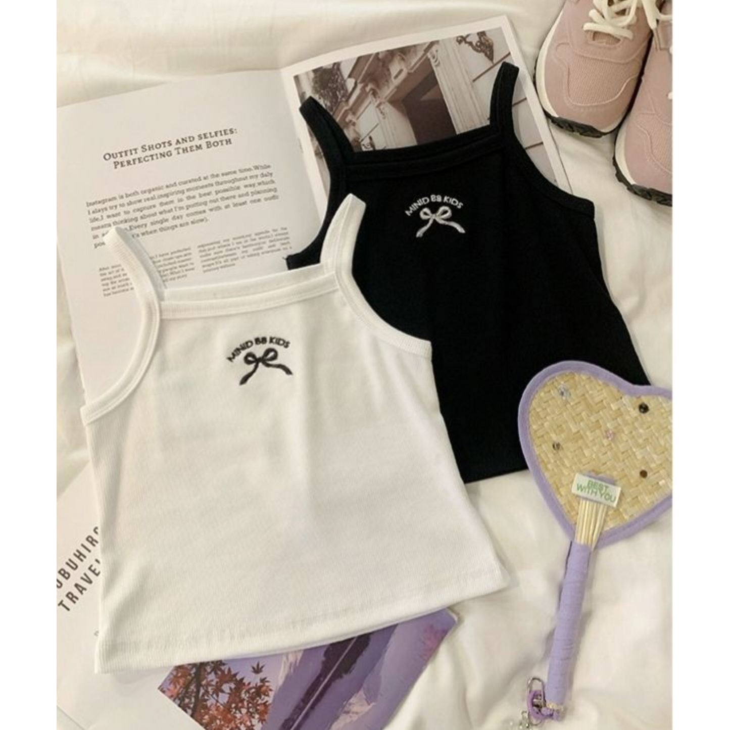 【メール便OK】リボン刺繍キャミ-Tシャツ  wrw25ss462