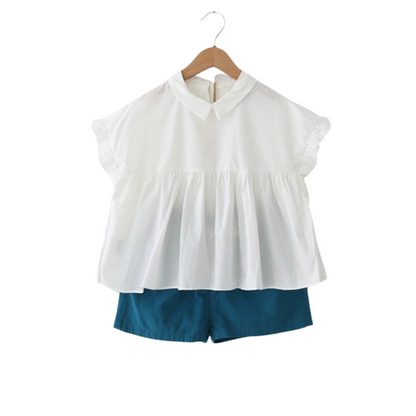 【メール便OK】シャツブラウス ショットパンツセットアップ   wrw25ss247