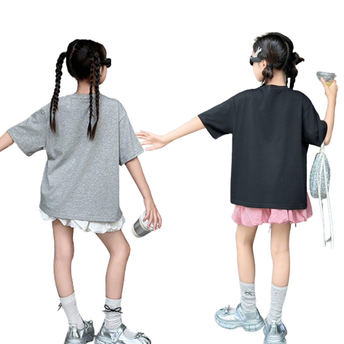 裾スリット切り替え スパンコールバタフライ チュニックTシャツ	wrw1022246