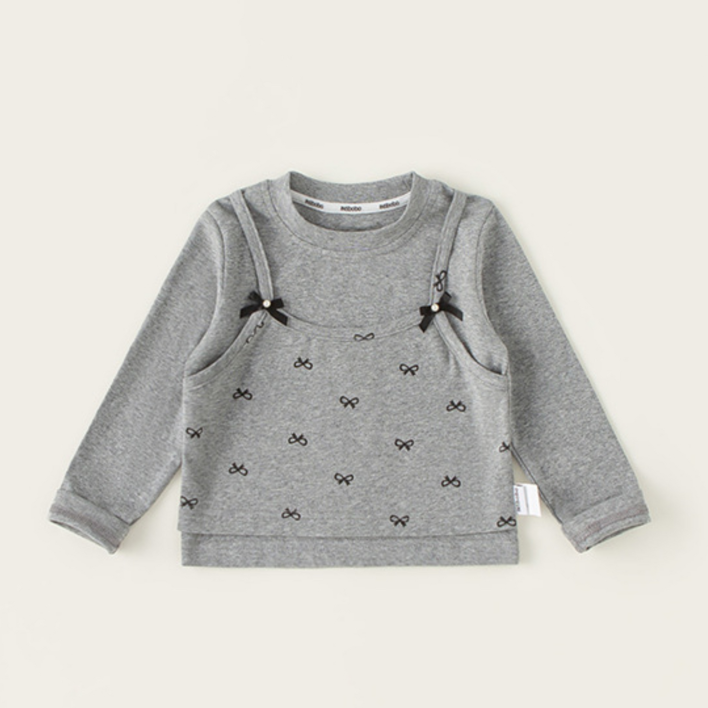 【メール便OK】小さなリボン柄キャミソール風長袖ロンT　wrw25aw015