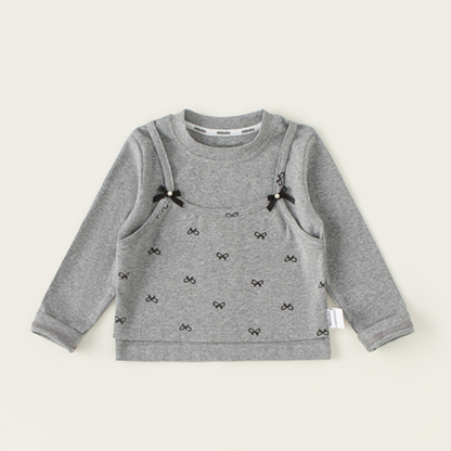 【メール便OK】小さなリボン柄キャミソール風長袖ロンT　wrw25aw015