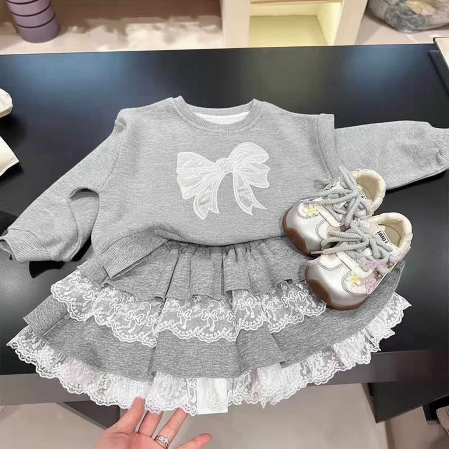 リボンロンTとレーススカートセットアップ　 wrw24aw968