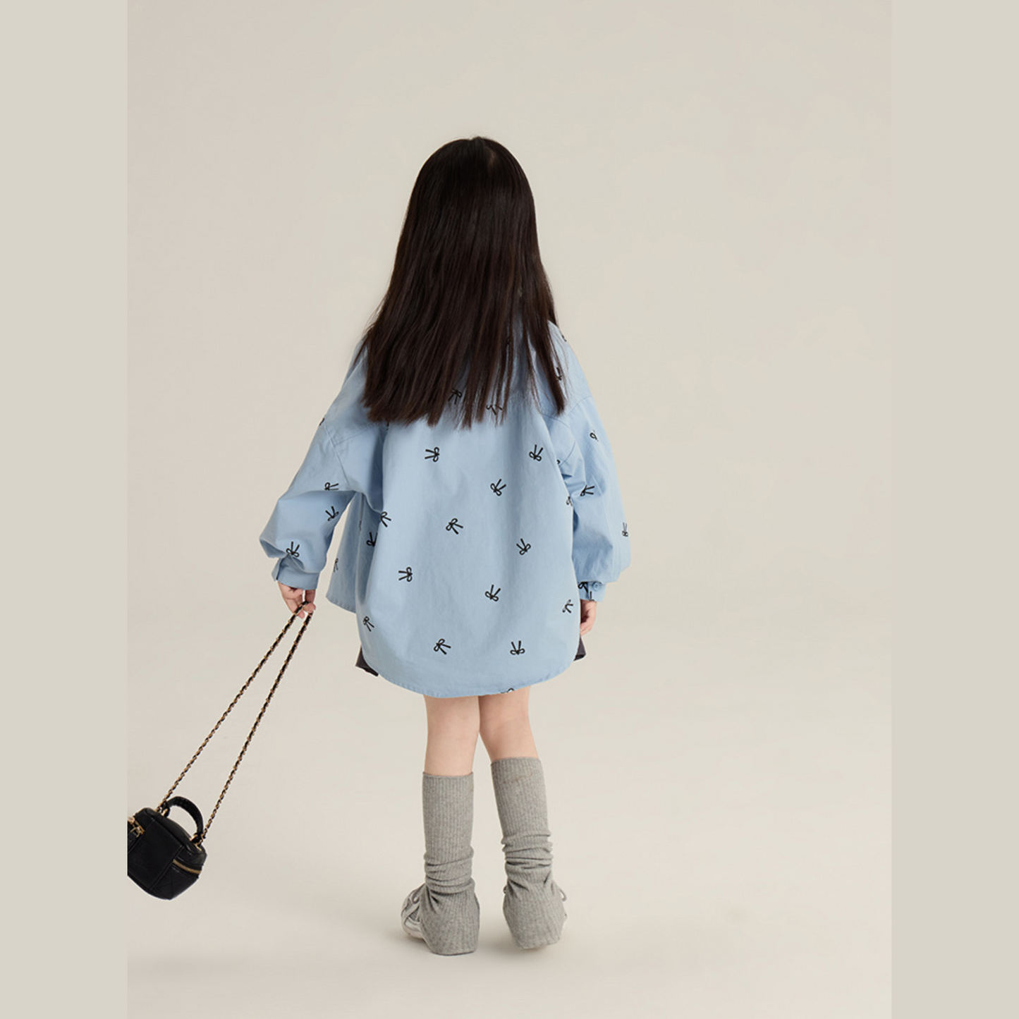 【メール便OK】リボンプリント長袖シャツ wrw25aw093