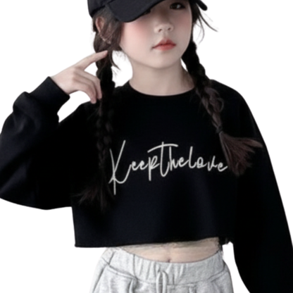 【メール便OK】ロゴプリントクロップド長袖ロンT  wrw24aw325