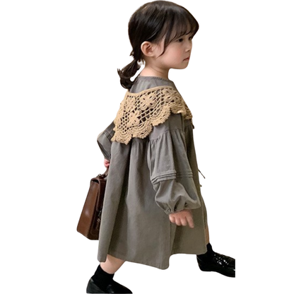 【2点セット】レース襟＋バルーン袖ワンピース　wrw24aw107