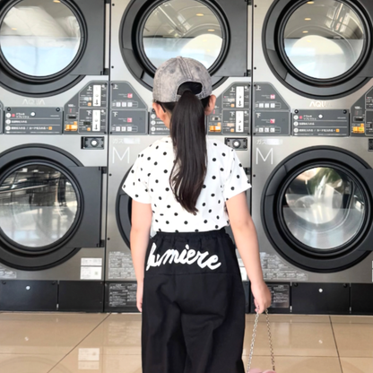 ドット柄 ハートロゴ ショートTシャツ  　wrw1062806