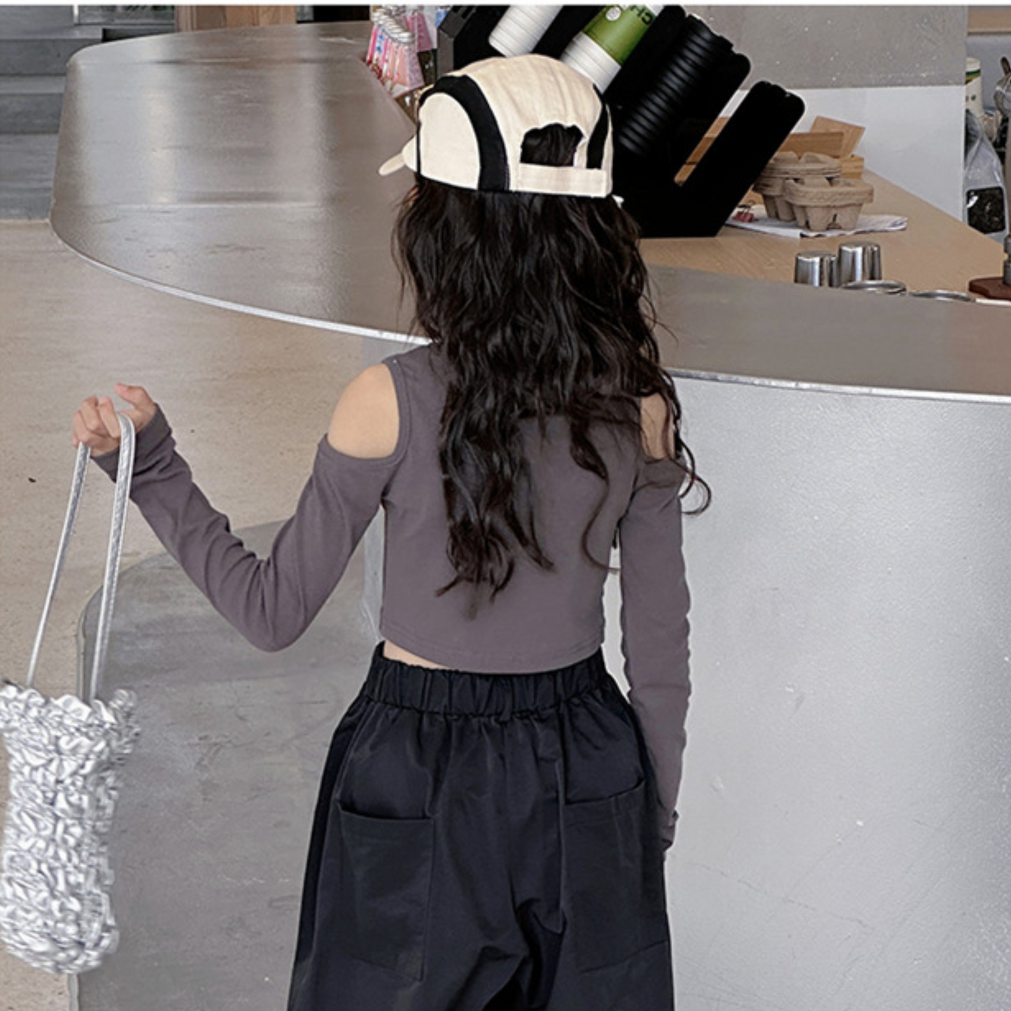 【メール便OK】肩あきクロップドロンT  wrw25aw085