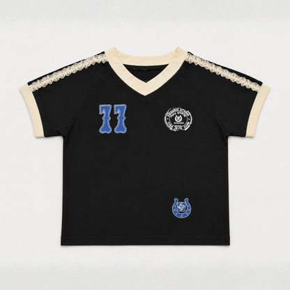 【メール便OK】Vネック ナンバリング リンガーTシャツ   　wrw1062916
