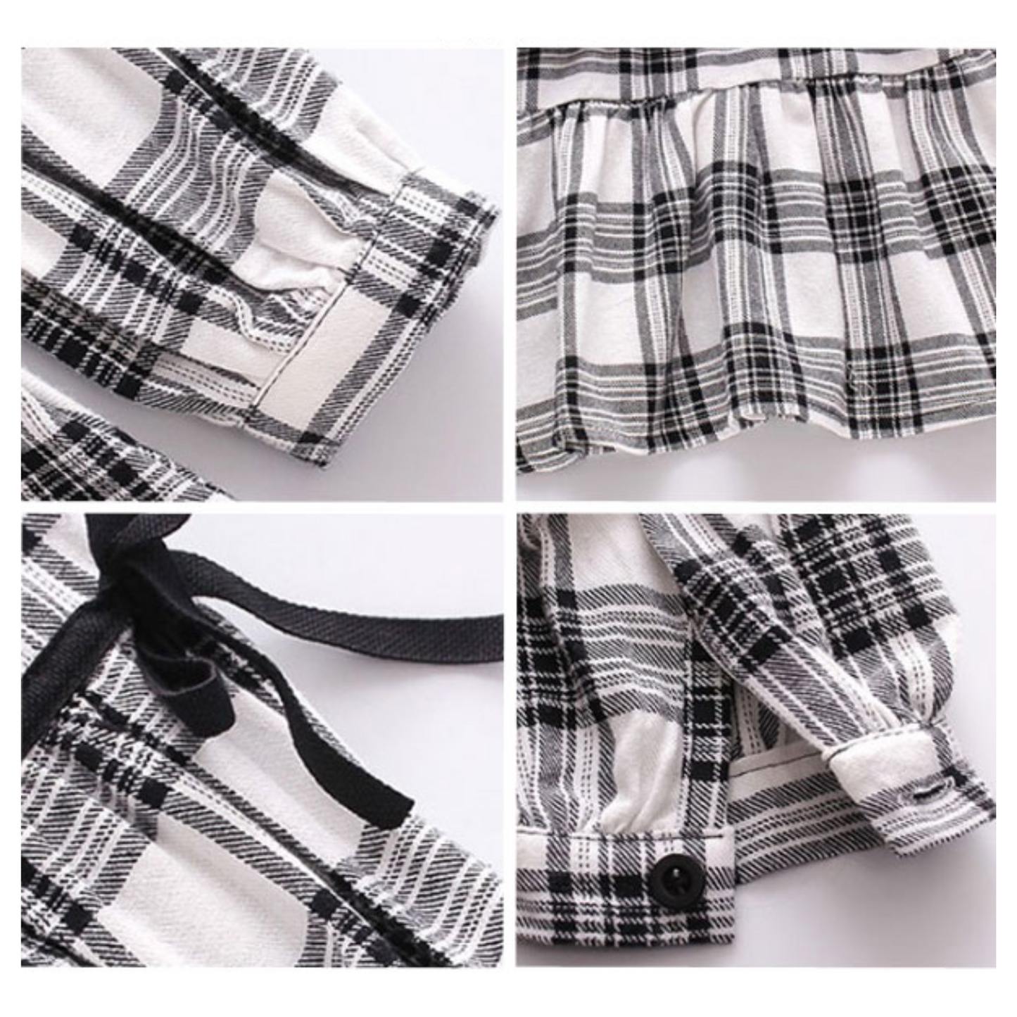 【メール便OK】　ニット重ね着風フリルチュニックチェック柄ブラウス wrw24aw377