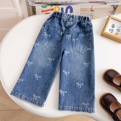 リボン刺繍入りデニムワイドパンツ	wrw1091036