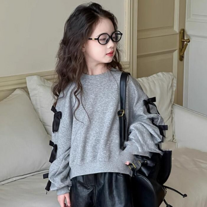 袖リボンスウェットロンT  wrw24aw970