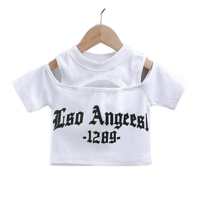 【メール便OK】Y2K肩あきロゴTシャツ  wrw25ss385