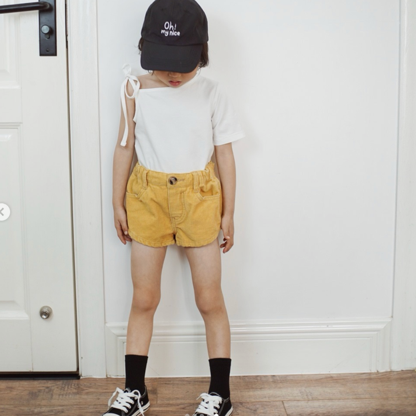 ワンショルダー ストラップ クロップドTシャツ 　wrw1062716