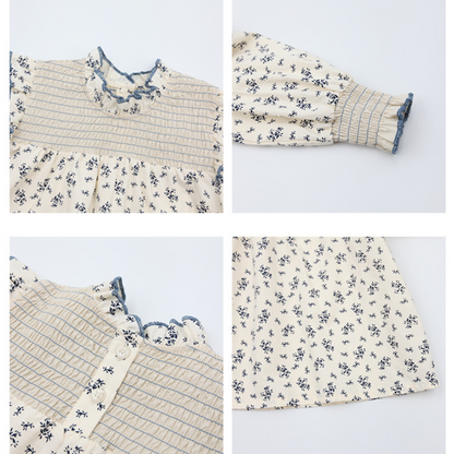 【メール便OK】スモッキング花柄ブラウス  wrw25sp080