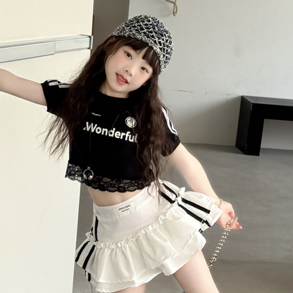 スポーティーガーリー 裾レースロゴＴシャツ	wrw1062506