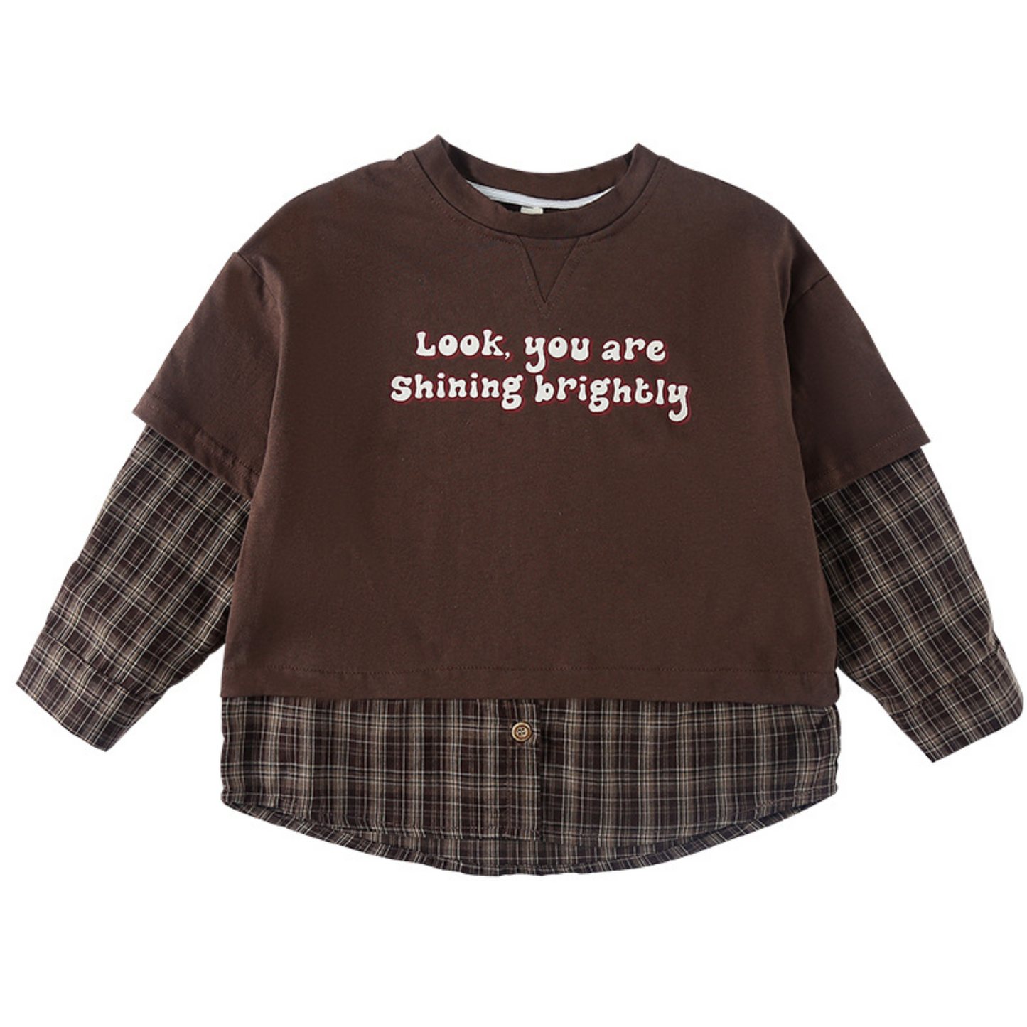 【メール便OK】チェックシャツレイヤードロンT　wrw25aw001